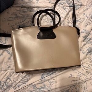 Beijo Beige and Black Shoulder Bag